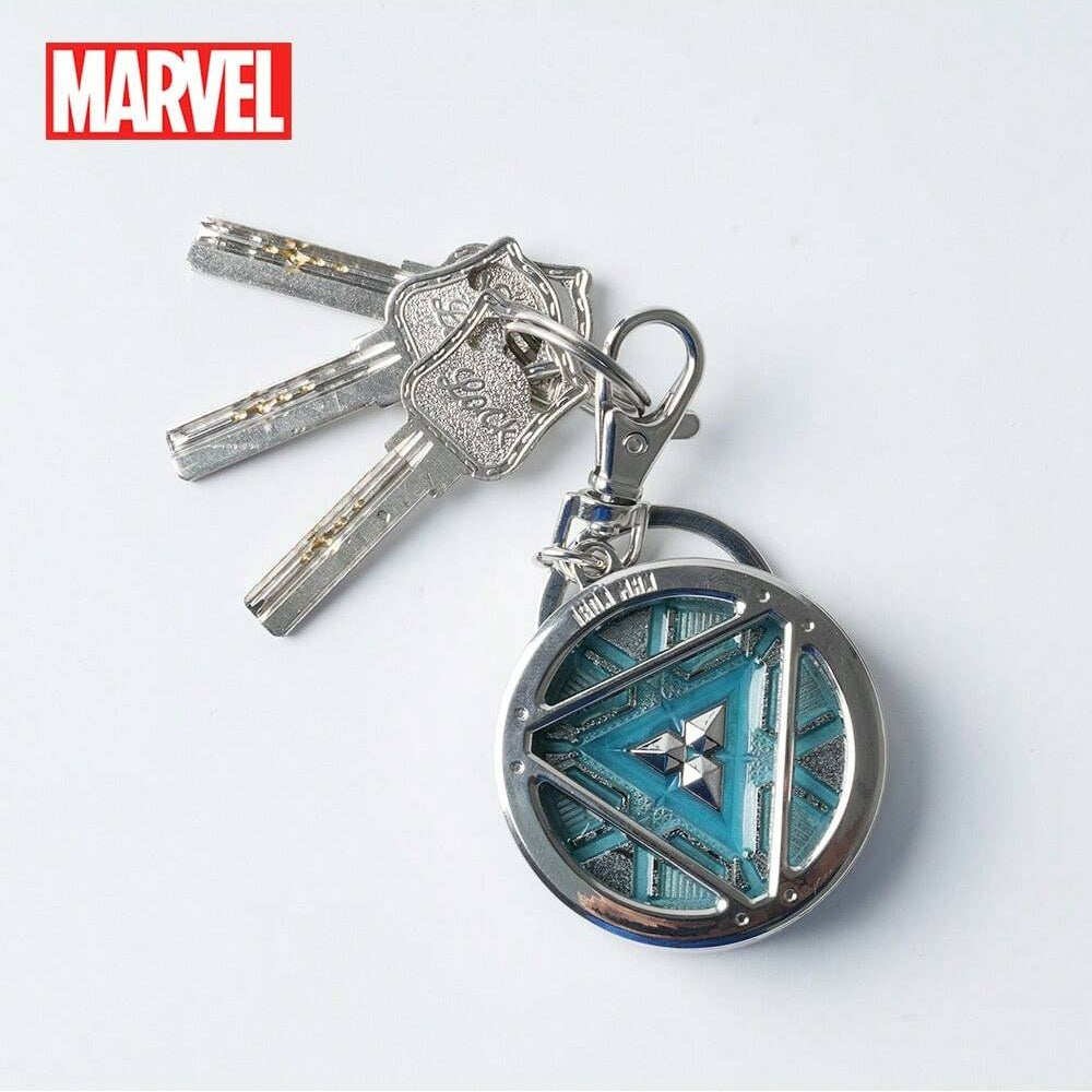 Marvel Iron Man Arc Reactor Keychain – Metal Alloy Key Ring Charm Secondary image