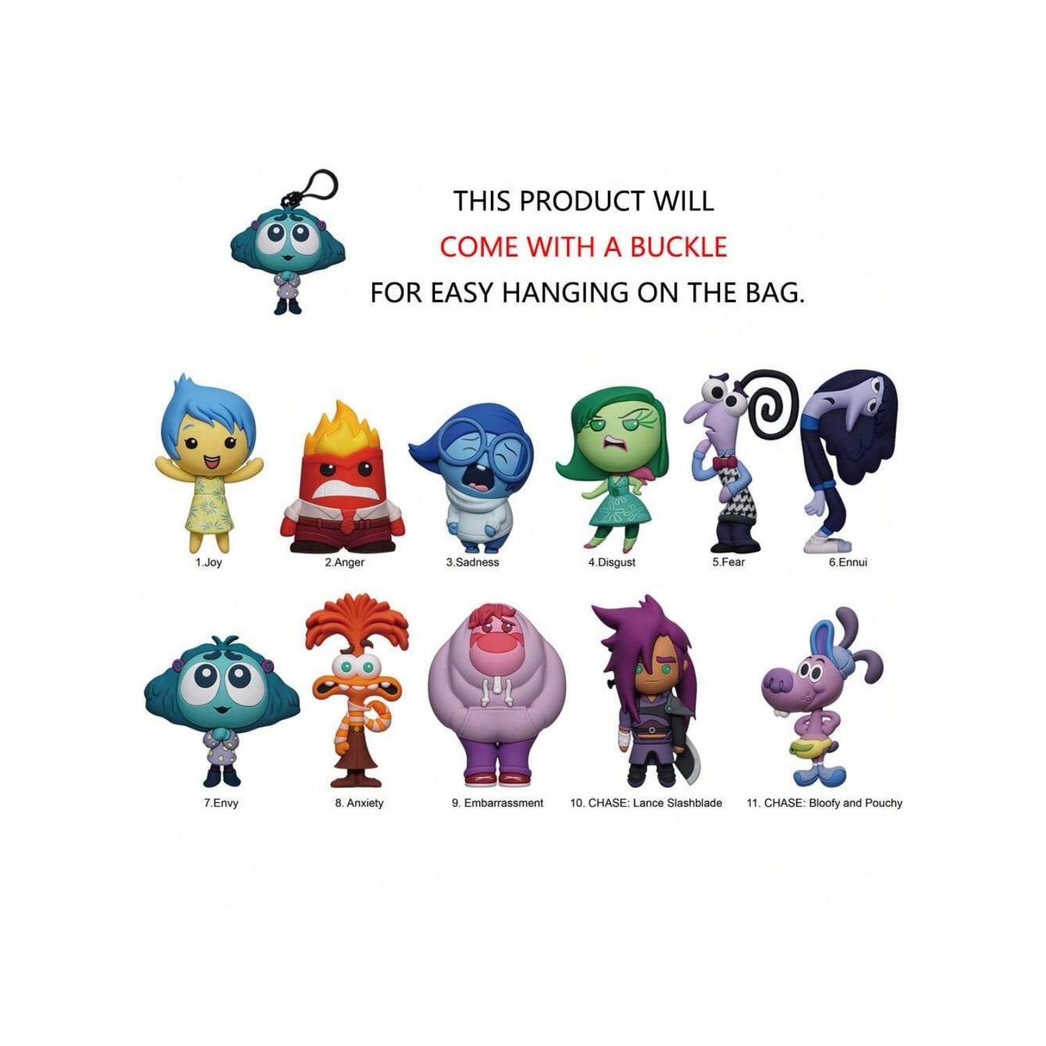 Disney Inside Out Blind Bag Keychain – 3D PVC Character Charm Secondary image