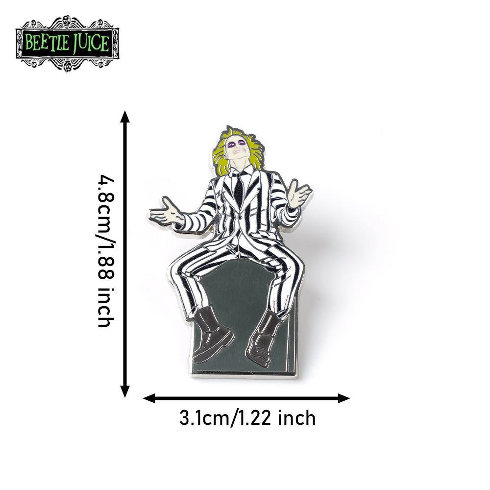 Beetlejuice Enamel Pin – Zinc Alloy Brooch Secondary image